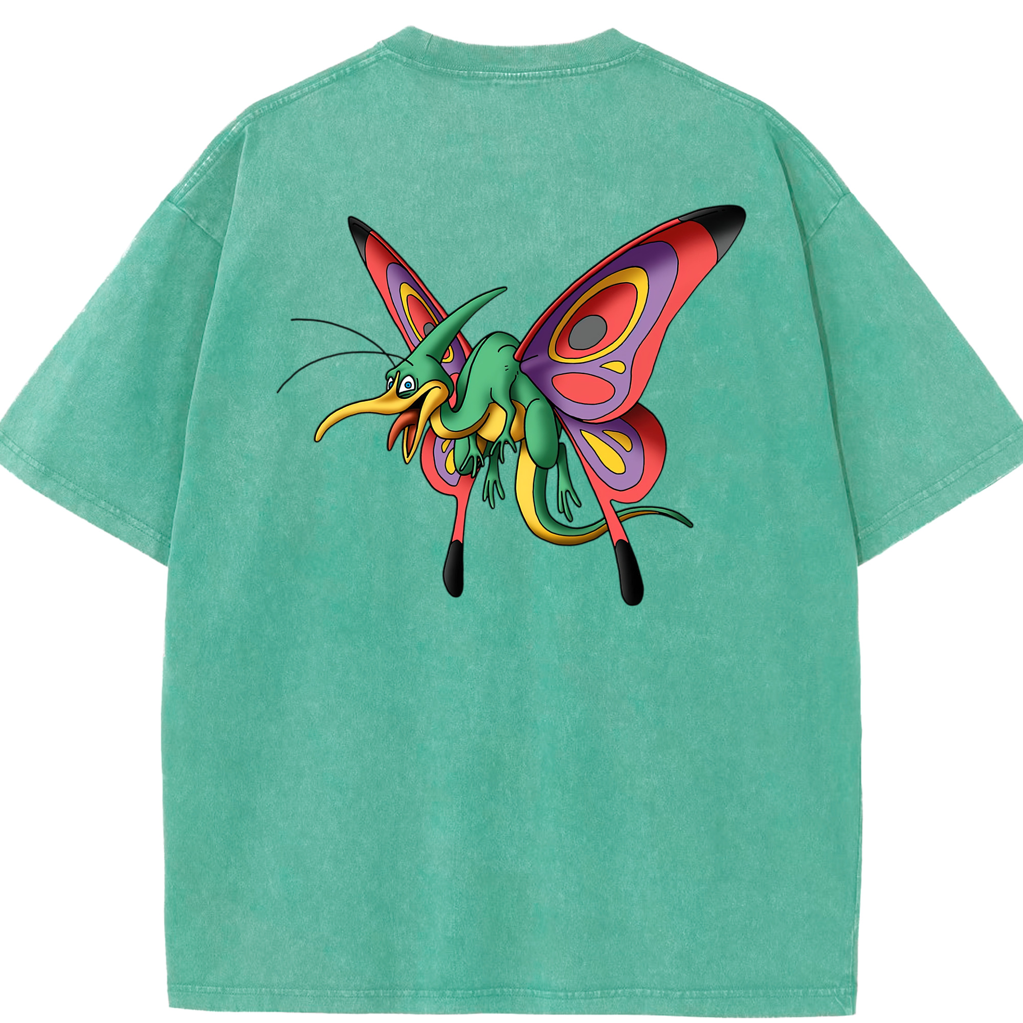 （画像用） ドラゴンクエスト Doragon Kuesuto Dragon Quest 綿100% ヴィンテージ風 半袖Tシャツ（背面プリント）